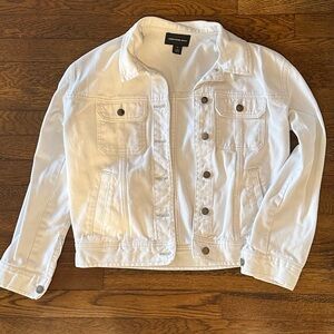 Something Navy Women's Oversized White Denim Jacket